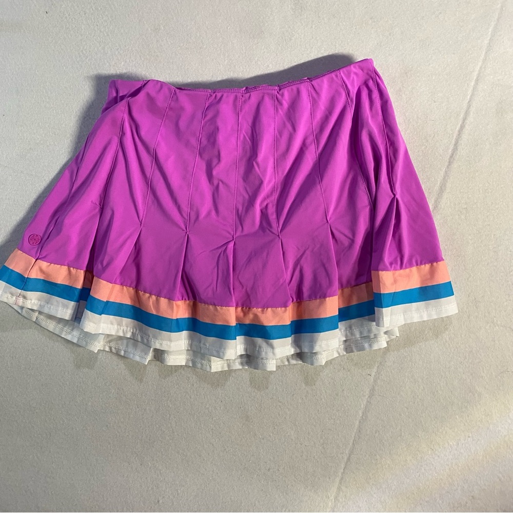 Lilly Pulitzer Loren Luxletic UPF 50+ Amethyst Stripe Hem Pleat Skort Medium - Picture 5 of 10